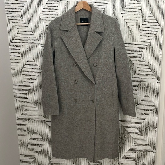Double-breasted wool/cashmere coat - Picture 1 of 7